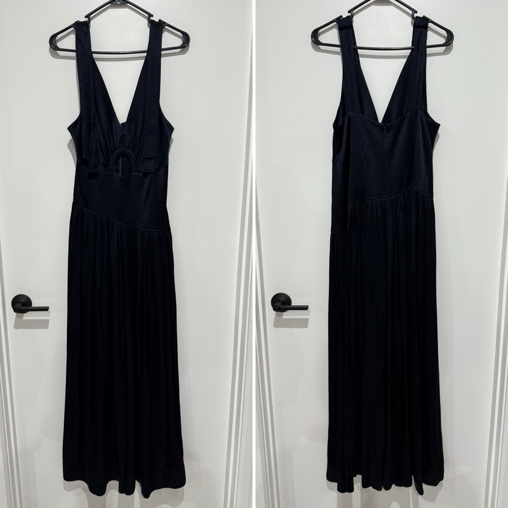 3.1 Phillip Lim Navy Satin Maxi Gown Dress - Size 6 - Picture 8 of 8